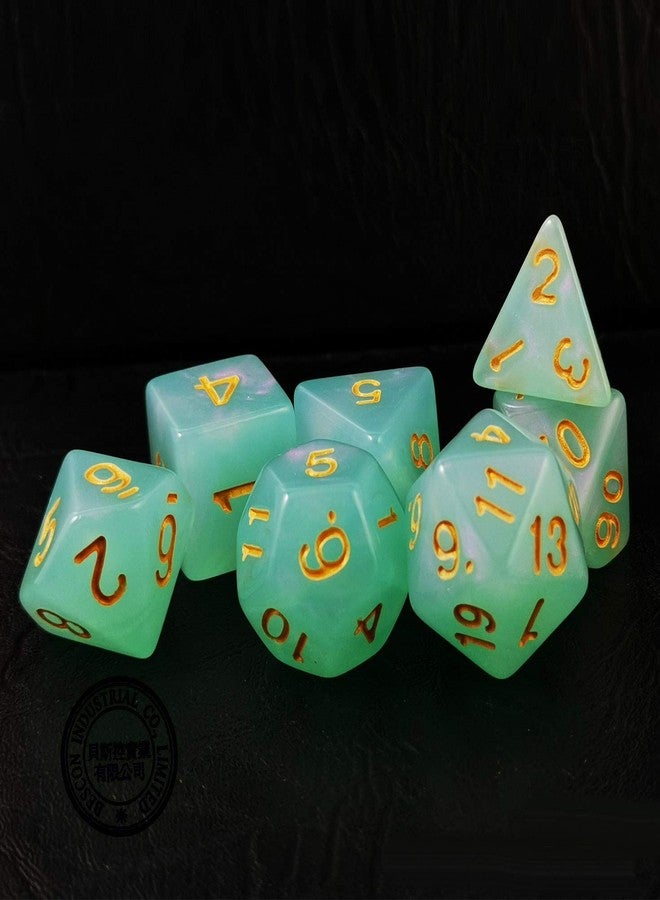 Bescon Moonstone Dice Set Jadeite, Bescon Polyhedral RPG Dice Set Moonstone Effect - Image 1